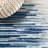 Yerkes Linear Modern Half-Stripe Blue/Cream Rug-885850199