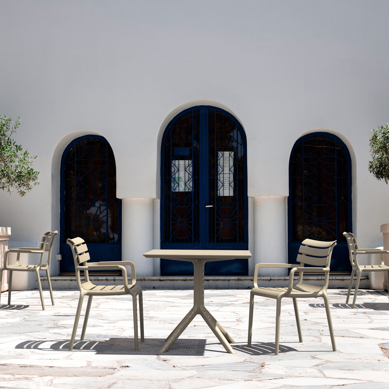 Aragons Stackable Patio Armchair, Taupe