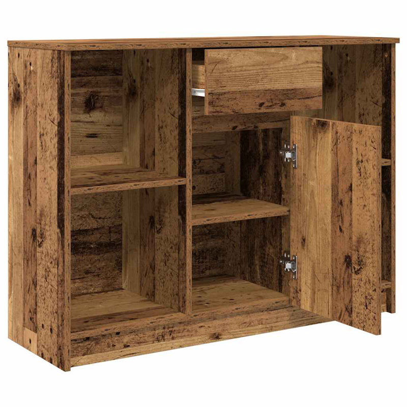 Sideboard With Drawer 101X35x76 Cm Engineered Wood, Old Wood