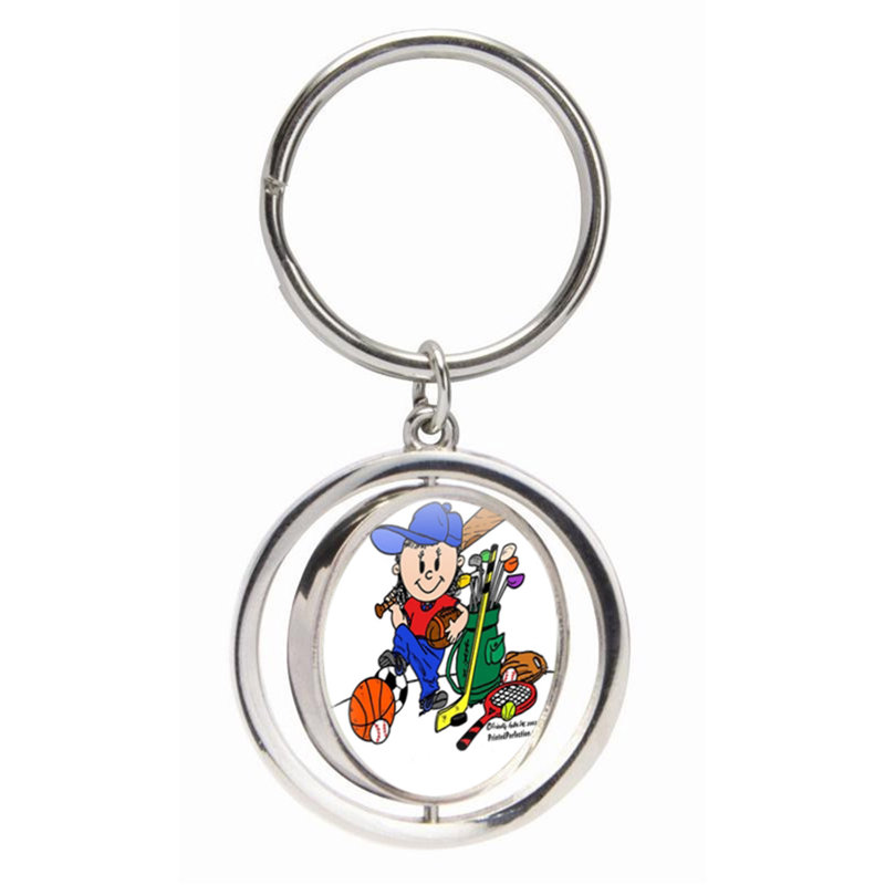 Personalized Future  Athlete - Female Small Spinning Key Chain, Oui