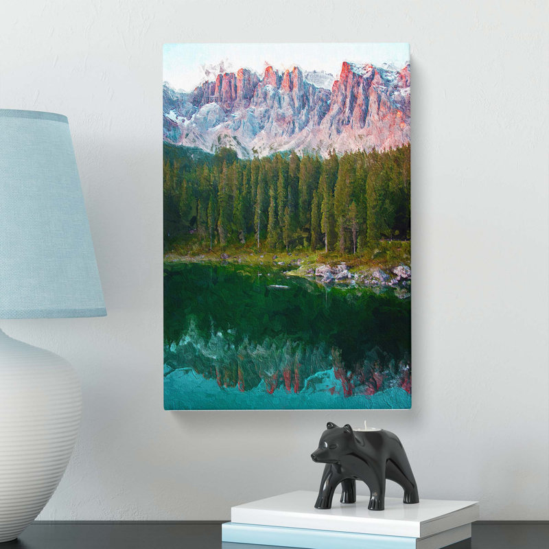 Karersee Lake In Italy - Wrapped Canvas, 76cm H x 50cm W x 3cm D