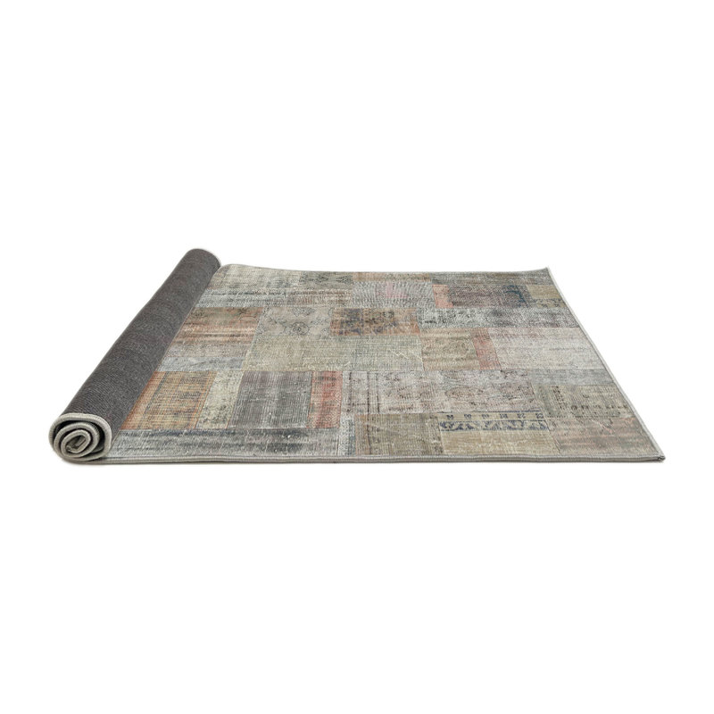 Tapis beige/gris contemporain, Rond 4 pi