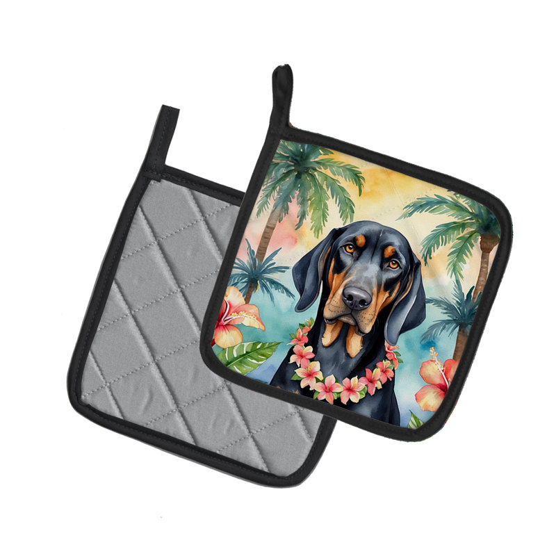 Caroline's Treasures Luau Party Floral Polyester Potholder Set