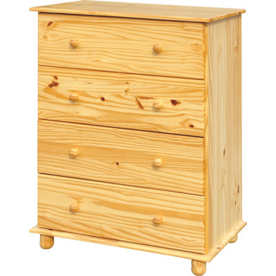 Adaya Solid Wood 80cm W 4 - Drawer Chest of Drawers