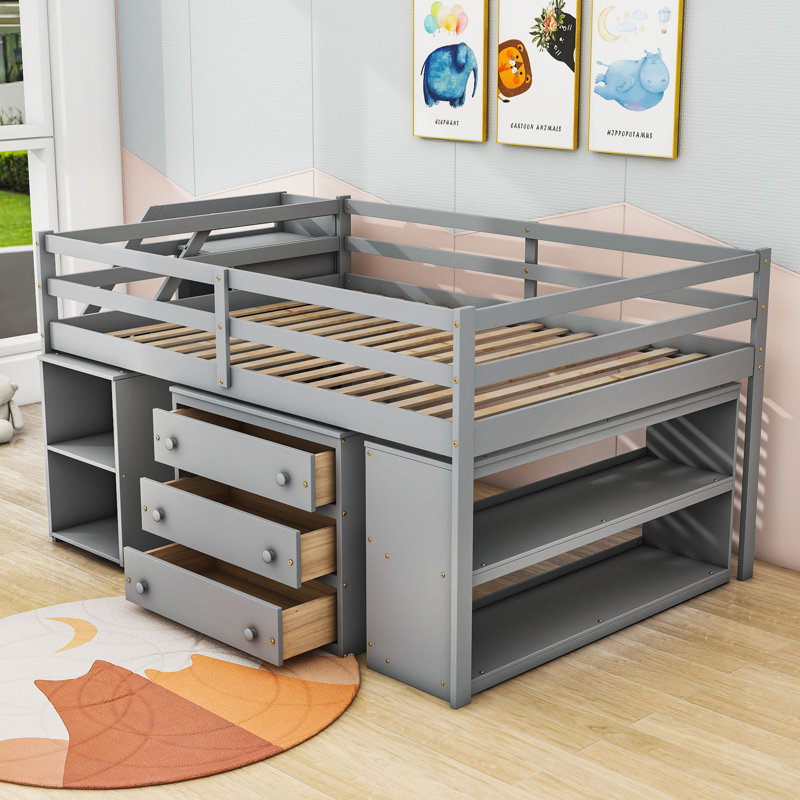 Lit pour enfant Longmeadow, Complète, gris