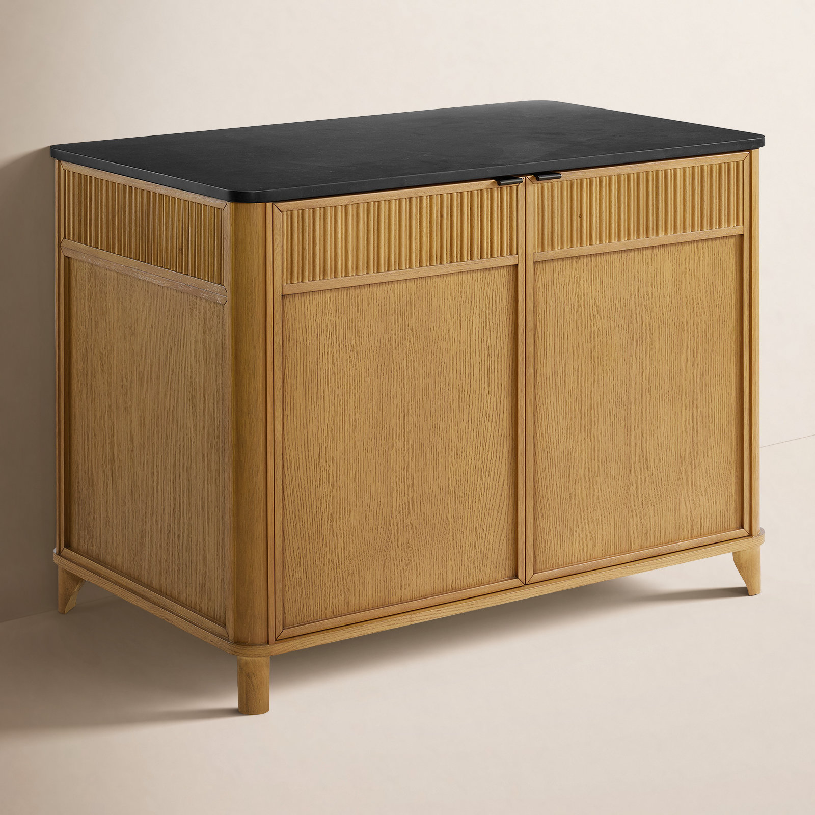 Kennedy Kitchen Island, Black Quartz