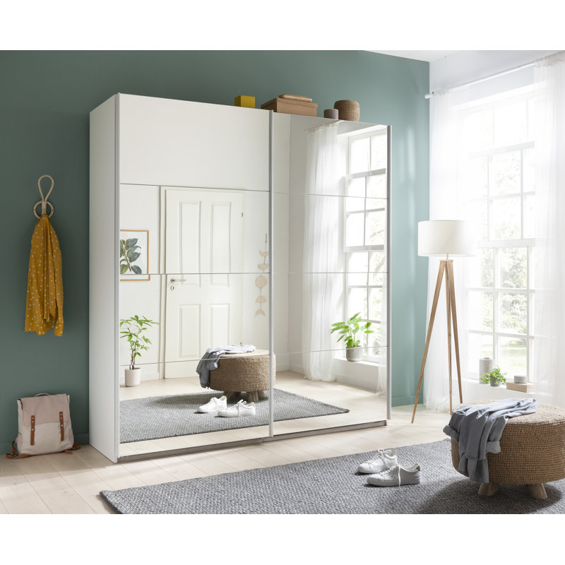 Systema 2 Door Manufactured Wood Wardrobe, 223cm H x 200cm W x 60cm D, White
