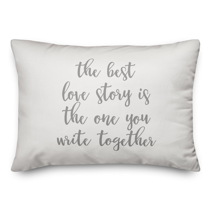  Coussin décoratif The Best Love Story, Gris / blanc