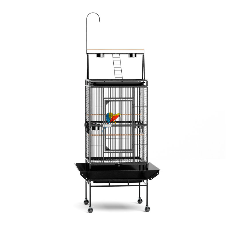 68 In. Wrought Iron Bird Cage With Playtop