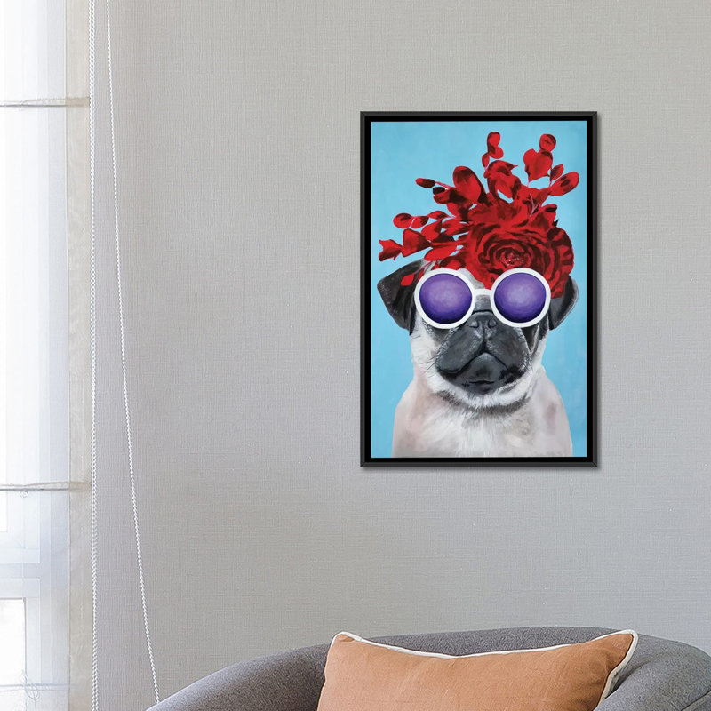 « mode carlin blue » par coco de paris, reproduction d’art sur toile tendue, H 26 po x l 18 po x P 1,5 po, Pas de tapis