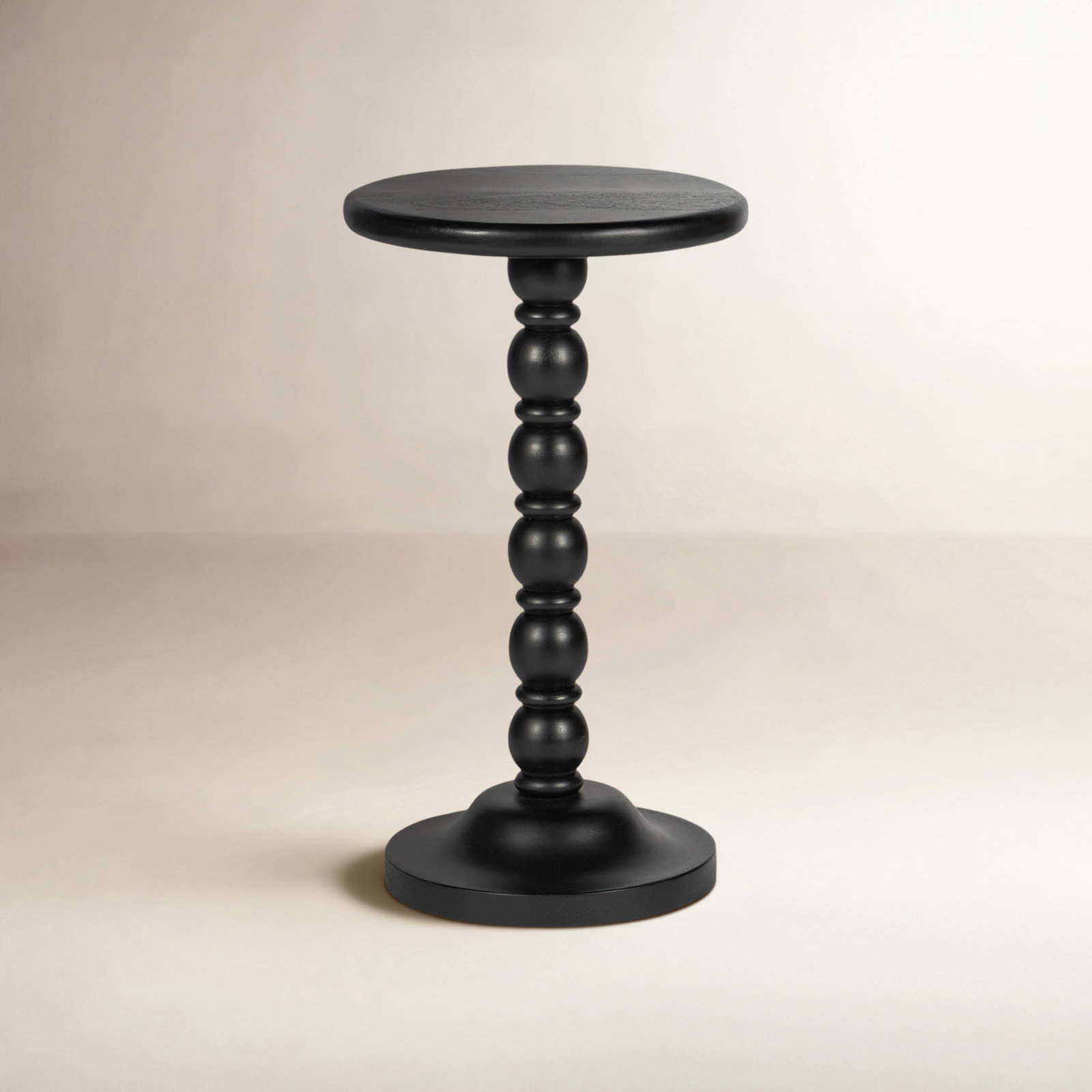 Isabel Acacia End Table, Black, 24'' H X 24'' W X 14'' D