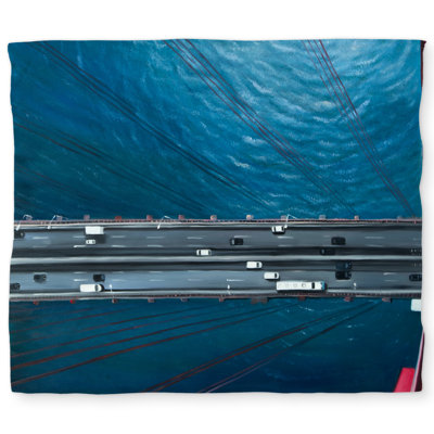 Overhead View of Traffic on the Golden Gate Duvet Cover | Home Decor