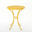 Mobilier de jardin bistro en fer jaune - 3 pièces en métal KD résistant