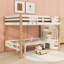 Lit mezzanine en bois avec tablettes, crochets et escalier de rangement-96588725