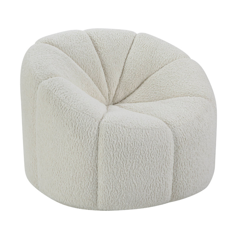 Chaise avec sherpa pivotant blanc Teddy