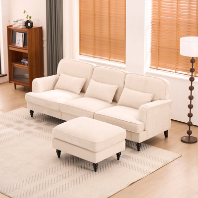 95.2'' Upholstered Sofa With Ottoman