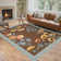 Farmhouse Floral Machine Washable Rug with Non Slip TPR Backing, Soft Non Shedding Scalloped Carpet, Low Pile Thin Floor Mats