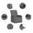  Recliner Chair Dark Grey Polyester Fabric, Metal, Plywood Large-127257104