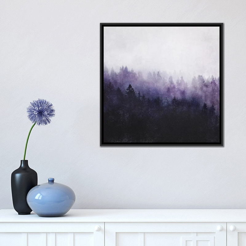 Reproduction d’art sur toile tendue, H 18 po x l 18 po x P 1,5 po, Toile avec cadre noir, Pas de tapis