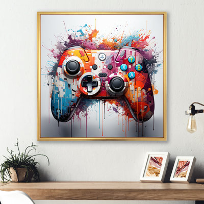 Manette de jeu colorée - art mural jeux vidéo