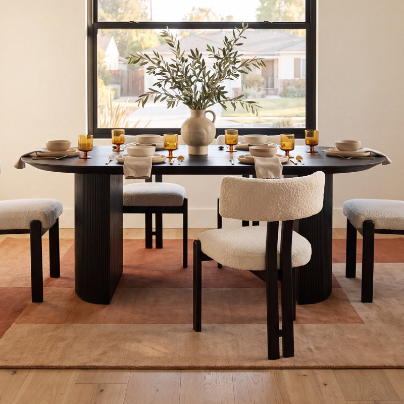 Abberton Beech Oval Dining Table, Black