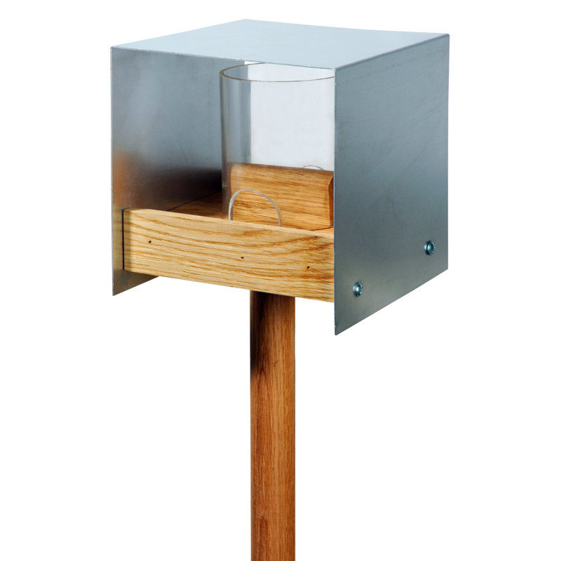 Demson Wood Pole Tray Bird Feeder