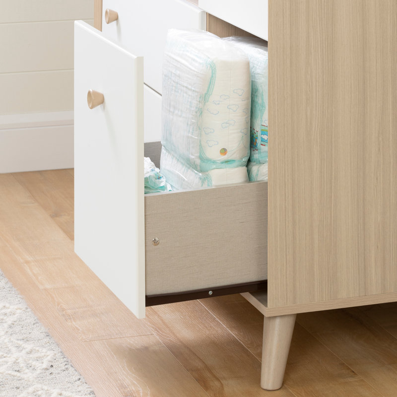 Commode à langer Zayn, Orme doux, blanc pur ‑ non robuste