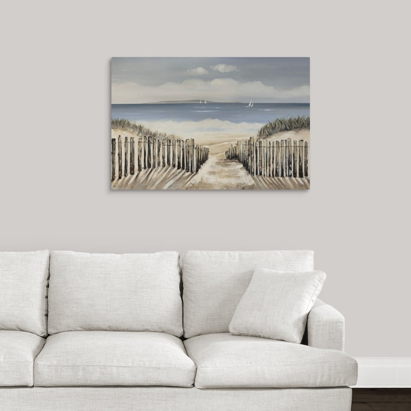 « seascape escape », peinture sur toile, H 24 po x l 36 po x p 1,25 po, Toile tendue