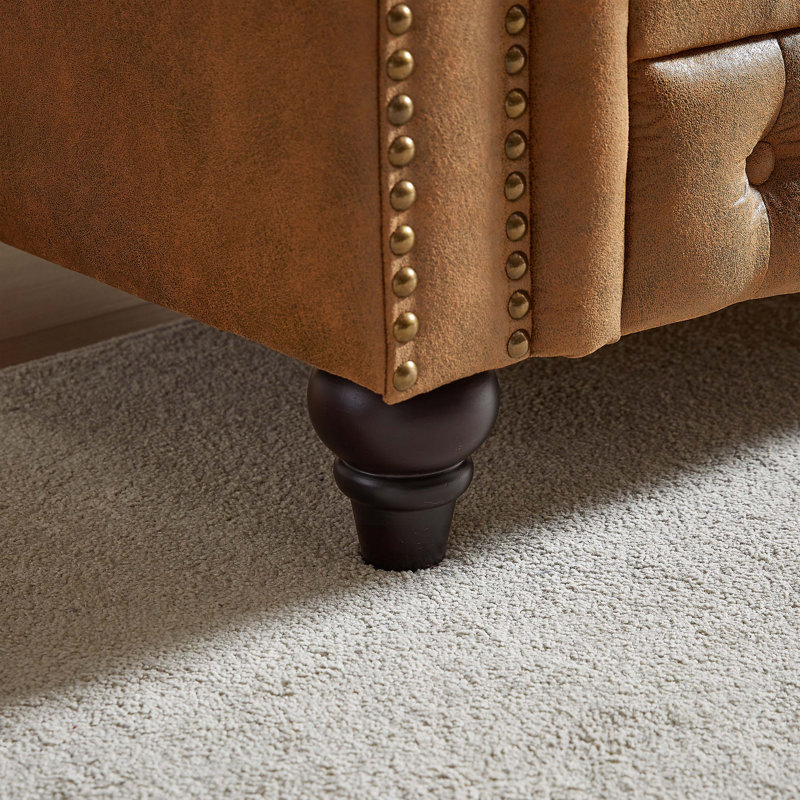 Canapé Chesterfield rembourré, Brun