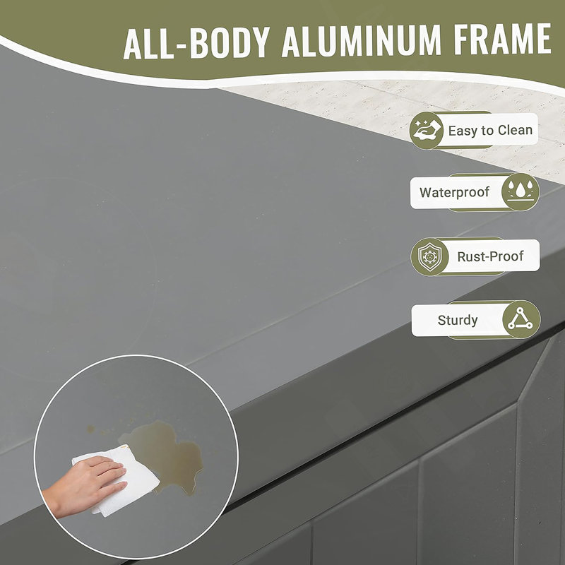 Îlot de cuisine extérieur avec rangement, aluminium, housse de protection