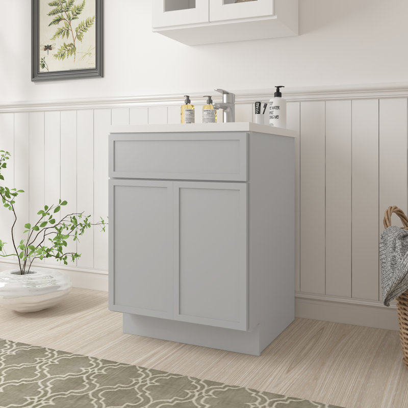 Base de meuble-lavabo simple 24 po seulement, Gris