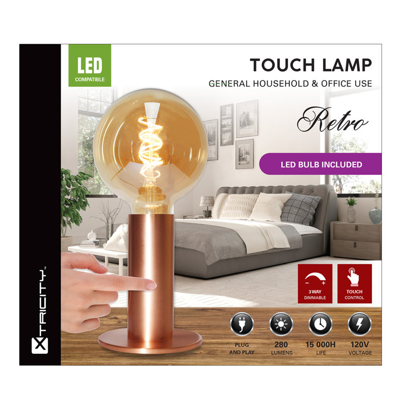 Lampe de bureau tactile 13 po, Or rose
