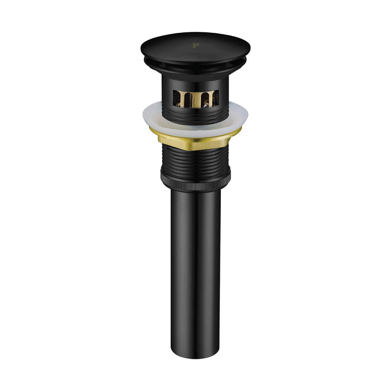 Drain escamotable de lavabo de salle de bain avec trop-plein, Noir mat