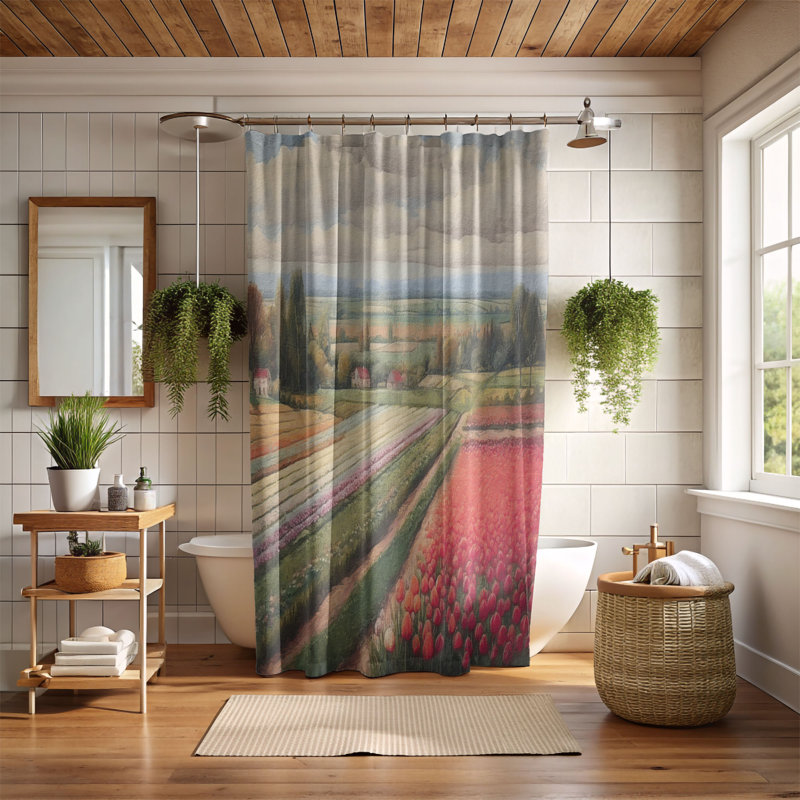 Rideau de douche Tulip Tones Tapisserie - Premium, H 74 po x l 71 po