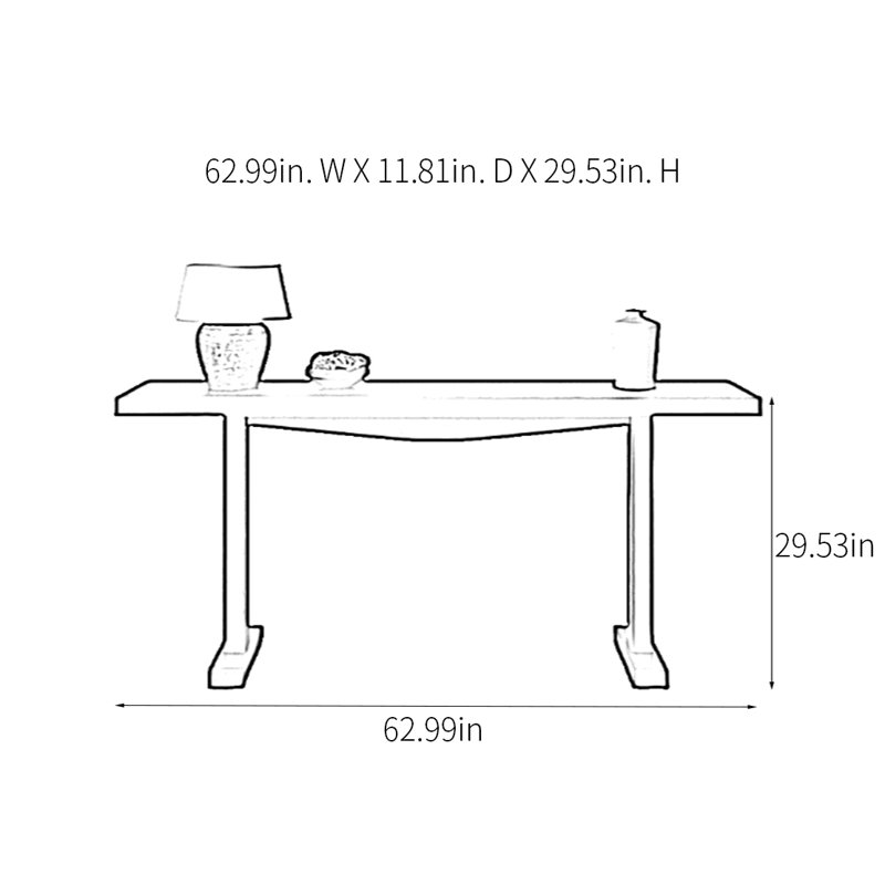 Console Modern Minimalist, H 29,53 po x l 62,99 po x P 11,81 po, Noir