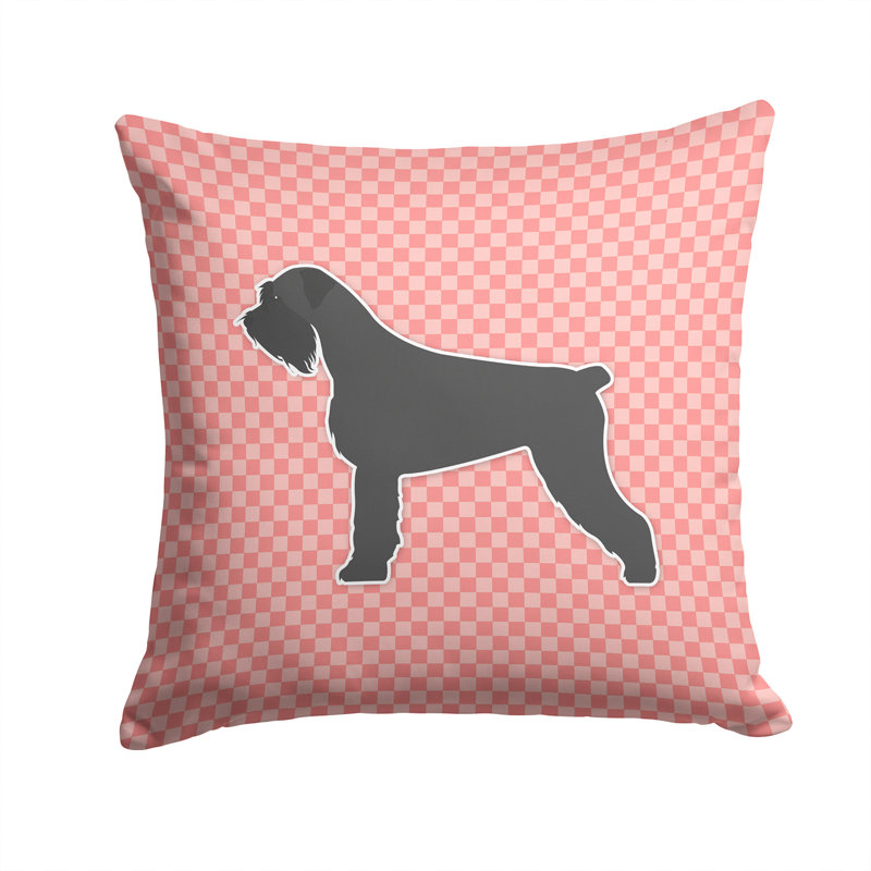 Coussin décoratif intérieur/extérieur géant schnauzer, H 14 po x l 14 po x P 3 po, Rose