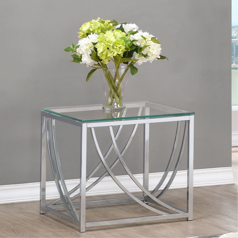 Table de bout carrée en verre