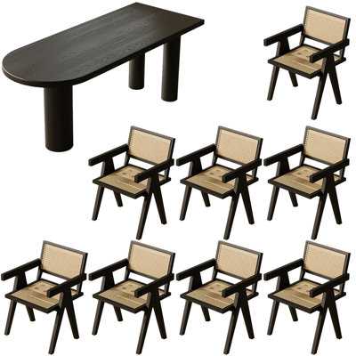 French style solid wood dining table set