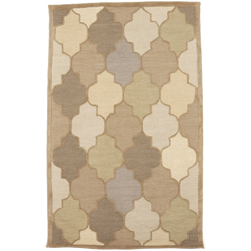 Trellis Handmade Tufted Wool Area Rug in Multicolored