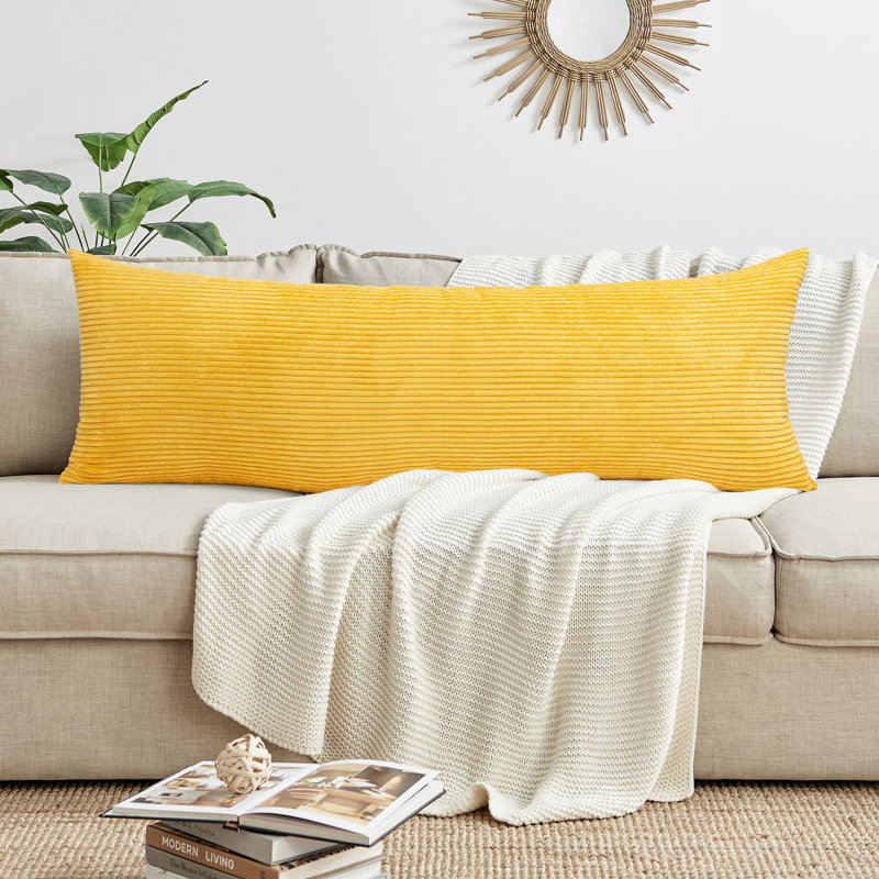 Mustard Yellow Corduroy Kids Body Pillow Cover 54x20