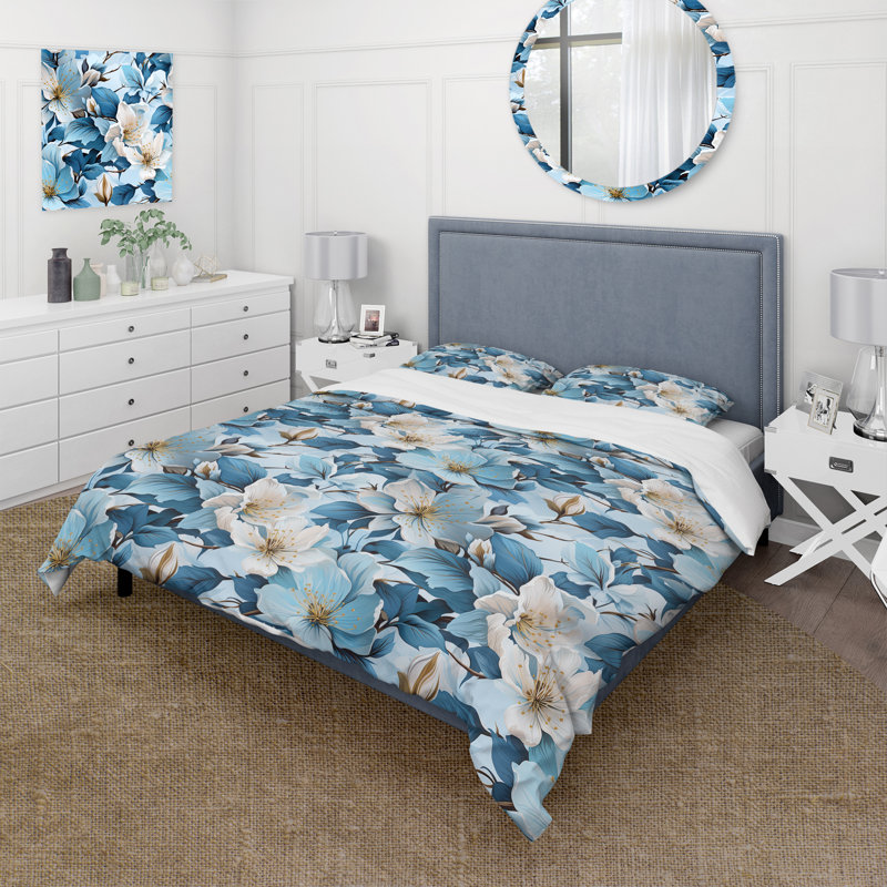 Ensemble de housse de couette floral, Housse de couette pour très grand lit et 2 très
