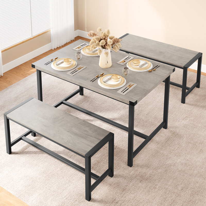 4 - Person Dining Set, Grey, Grey