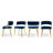 Christal 21.65'' W 4-Piece Velvet Dining Chair Set with Metal Legs-49230374