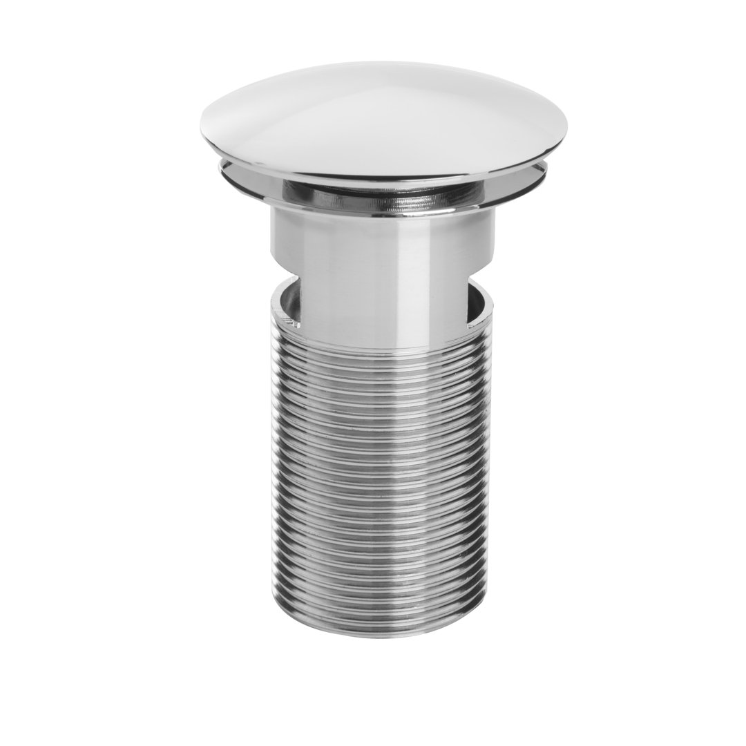 Round Clicker 6.6cm Chain and Stopper Waste Bathroom Sink Drain With Overflow