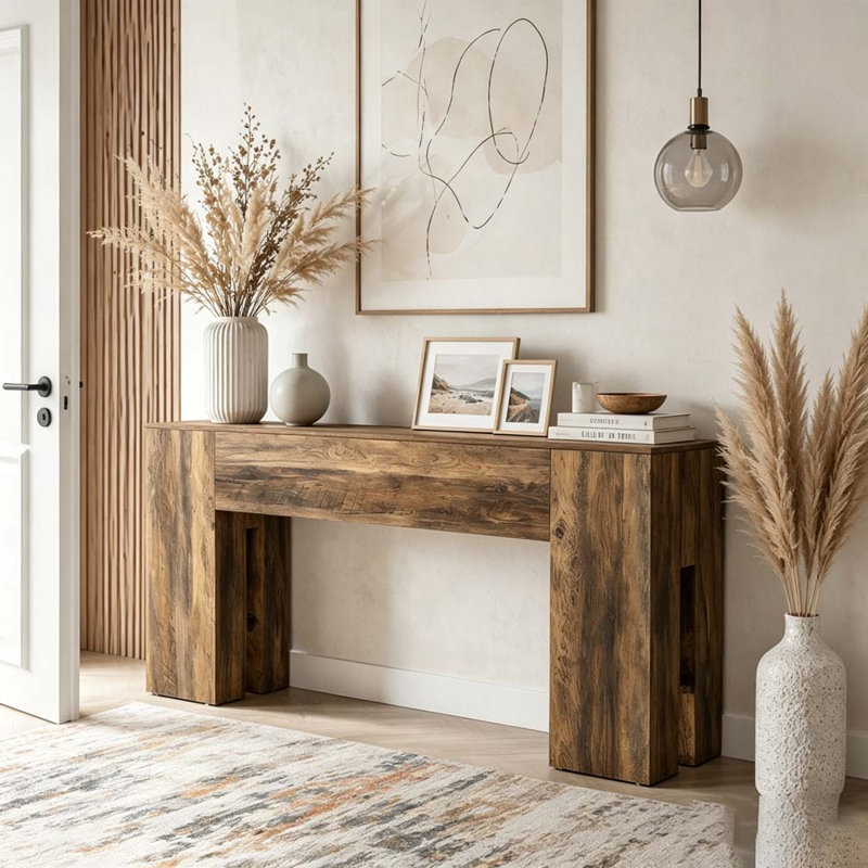 Rustic Coffee Table,Sturdy Console Table