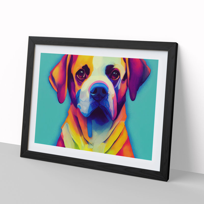 Dog Vol.3 - Single Picture Frame Print, Black, 46cm H x 64cm W