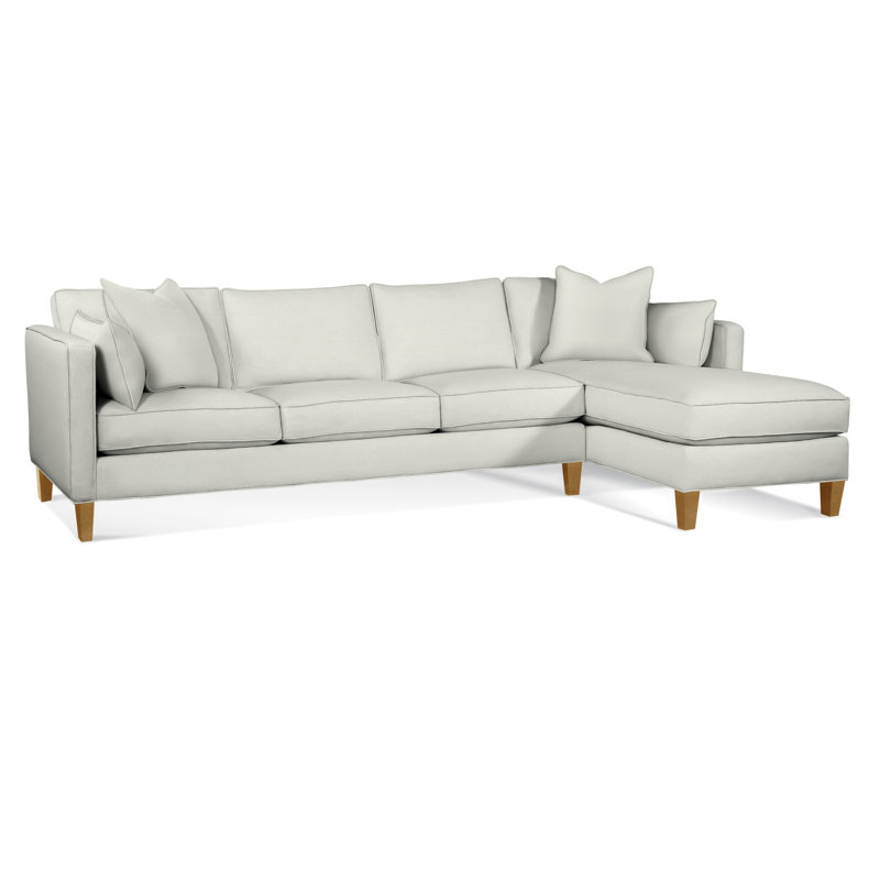 Canapé modulaire Lenox, Sunbrella beige à fines rayures; 6205-74, Orienté à droite, Miel