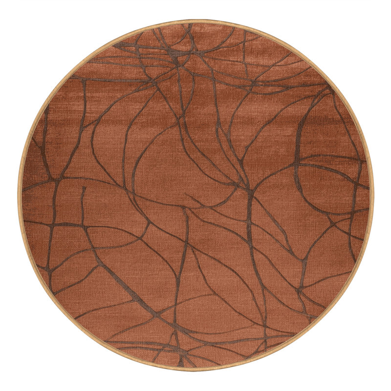 Tapis abstrait lavable à la machine, Rond 7 pi