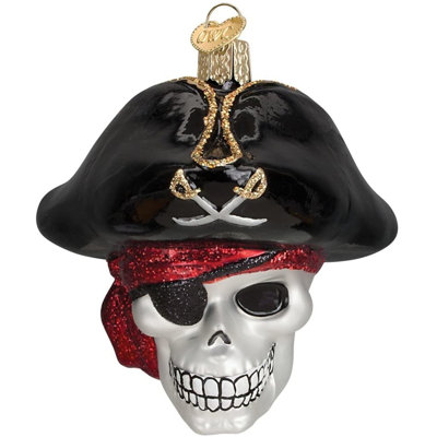 Old World Christmas Glass Blown Ornament for Christmas Tree, Jolly Roger