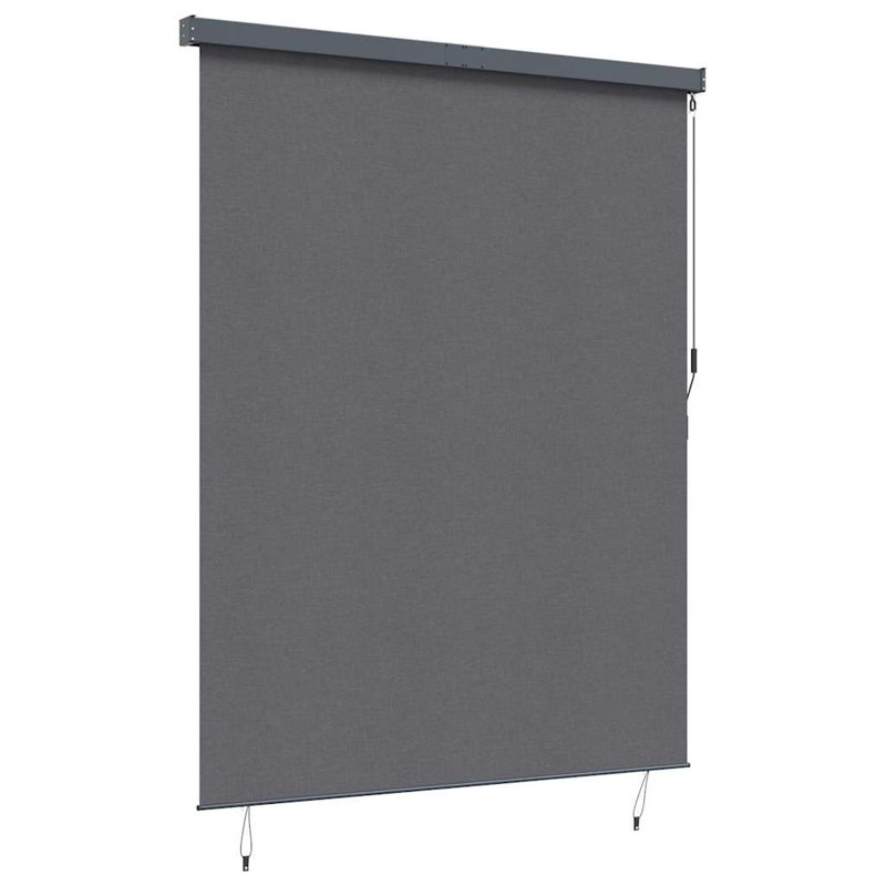 Vidaxl Outdoor Roller Blind Striped Fabric, 250cm L x 200cm W, Anthracite